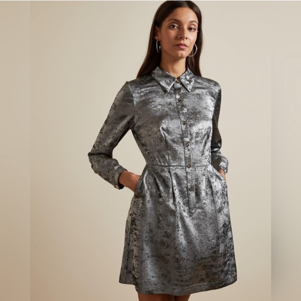 Ted Baker London Metallic Shirt Dress
